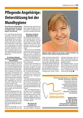 Pflegende Angehörige: Unterstützung bei der Mundhygiene